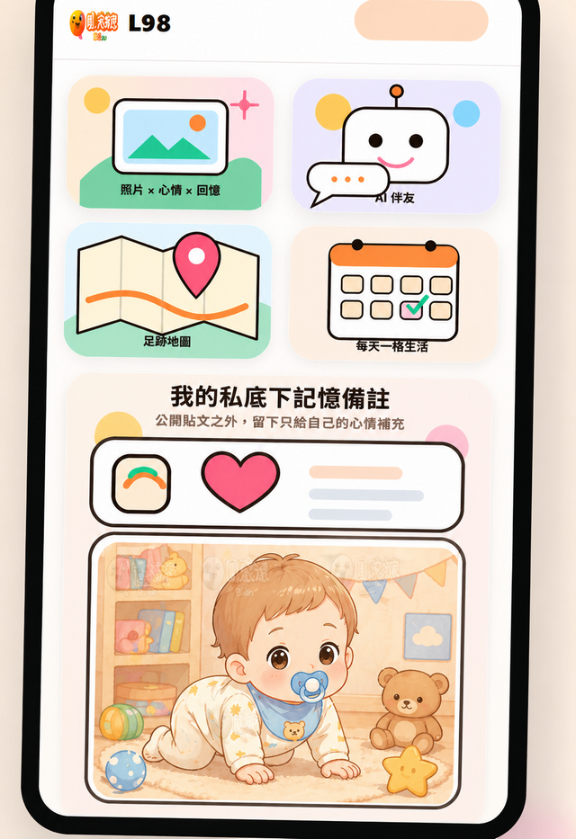 L98 LIFE AI 生活記憶平台示意圖